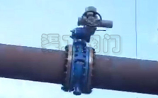 智能電動(dòng)蝶閥高空管道安裝現場(chǎng)